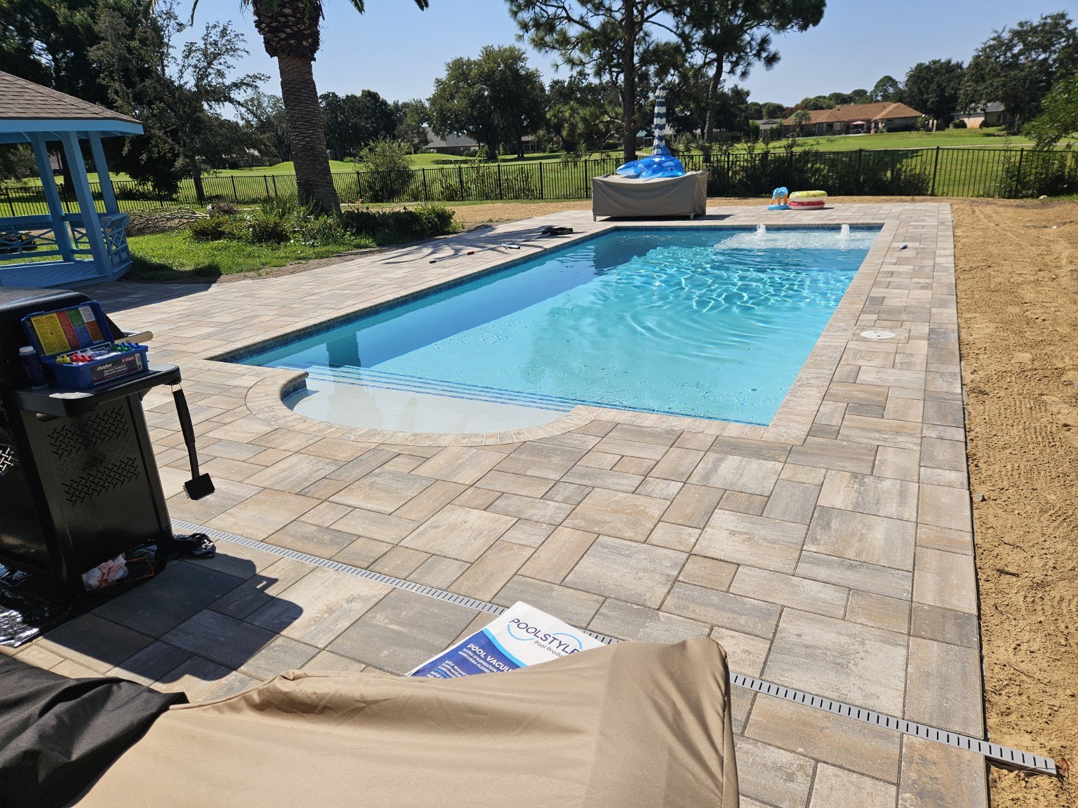 Finished pool overlooking golf-course setting